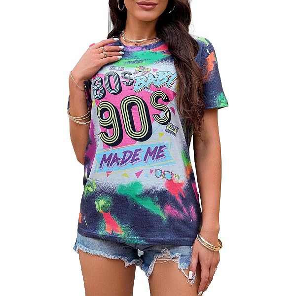 Camicia Top Spalla Scoperta Donna 'I Love The 90s' – Viscosa, Stampata, Festa A Tema