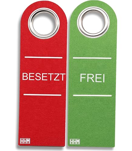Besetzt Oder Frei Türhänger Für Toilette – Filz, 8x27 Cm, Mit Muster Flow, Rote & Grüne Seite