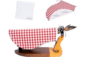 PECELLÍN Cubre Jamon Profesional + Bolsa - Cubrejamonero con Doble Tela 57cm, Fabricado en España, Cubrejamon con 70% Algodón y 30% Poliester, Funda para Cubrir Patas y Paletas de Jamones Rojo