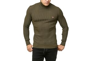 Redbridge Pull à col roulé pour Homme Chandail Pullover tricoté à côtes