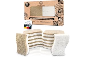ZUKUNFTSENKEL Spülschwamm Nachhaltig Küchenschwämme Biologisch Abbaubar Naturschwamm Umweltfreundlicher Kokosschwamm (12)
