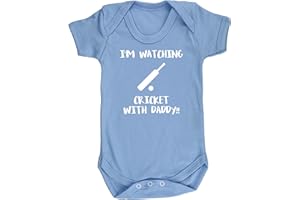 Hippowarehouse Shhh. I'm Watching Cricket with Daddy!! Baby Vest Bodysuit (Short Sleeve) Boys Girls
