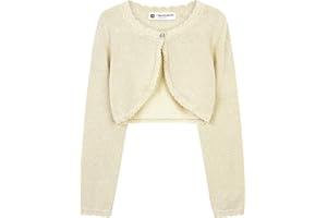 BlackButterfly Filles Manche Longue Boléro Scintillante Enfants Cardigan