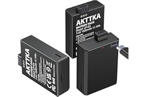AKTTKA Batterie ricaricabili LP-E5 da 1500mAh (confezione da 3) con ricarica diretta USB-C e cavo 2 in 1, compatibili con Canon EOS 500D, 450D, 1000D, Rebel T1i, XSi, XS, Kiss X3, X2, F
