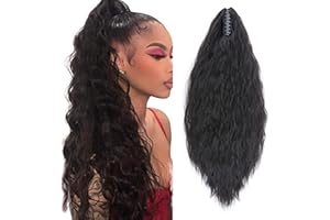 SEGO Coda di Cavallo Extension con Clip Pinza 60cm Capelli Ricci Ponytail Extensions Parrucchino Fascia Uncia Posticci Donna 165g - Nero Naturale