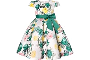 BUNNY LULU Robe pour Filles à épaule inclinée pour Demoiselle d'honneur, Princesse de Mariage, nœud d'anniversaire pour Enfants, soirée de Bal de fête de Boule