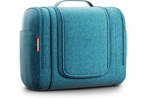 travelaner XXL Vanity Comfort [Design 2025] Trousse de Toilette Voyage Homme Grande Femme Maquillage Sac de Toilette Mixte Enfants [9 litres de Rangement] (Turquoise)