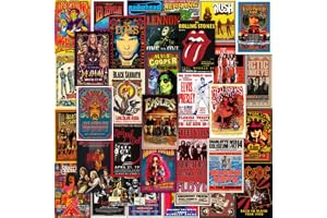 54PCS Vintage Rock Band Posters – Retro 70s, 80s, 90s Concert Prints & Album Cover Collage for Bedroom Wall Art, 4x6 Inch Rock & Metal Music Decor