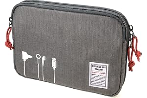 Troika Business Tech BBG64/GY Pouch 2 Cable Bag for Electronic Accessories Polyester Grey Dimensions: 23.5 cm x 17 cm x 3.5 cm, Gray, 23,5cm, Modern