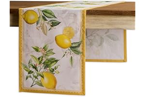 Maison d' Hermine Table runner 100% Cotton Table Runners 180 CM long Decorative for Home Kitchen Dining Party Baby Shower Wedding Bridal Shower Spring Summer (Limoncello, 37 cm x 180 cm)