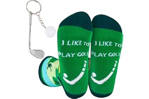 CityComfort Golf presentset män nyhet strumpor med klubb & boll nyckelring – gåvor till pappa farfar hemlig jultomte – golftillbehör för män