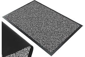 VOUNOT Wycieraczka do drzwi wejściowych wewnątrz i na zewnątrz, mata zatrzymująca brud, nadaje się do prania, antypoślizgowa, antracytowo-czarna, 40 x 60 cm
