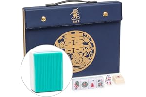Yellow Mountain Imports "Opale Céleste Jeu de Mahjong Chinois avec 146 Tuiles et Étui en Vinyle Bleu — Uniquement pour Le Style de Jeu Chinois [天体蛋白石 中国麻将]