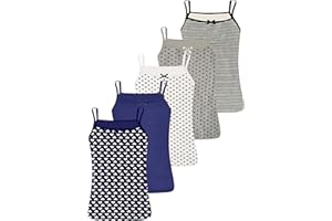 LOREZA ® 5 Cannottiera da Bambina in Cotone Canotta Intima Vari Disegni Intimo 2-15 Anni