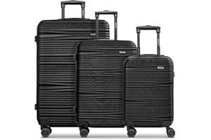 REDOLZ Hartschalen Koffer-Set 3-teilig | Leichte Reise-Trolleys aus hochwertigem, robustem ABS-Material | Ultra-leicht für Damen & Herren | 4 Doppelrollen & TSA-Schloss (Essentials 16)