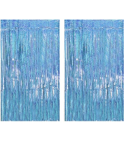 CHUER 4pcs Rideau Brillant Métallique Rideaux à Franges Rideau Shimmer Toile De Fond Décoration