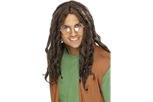 SMIFFY'S Smiffys Peluca estilo rastafari, marrón