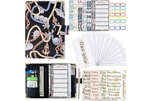 YIJIAN Budget Binder, Cash Envelopes for Budgeting, Money Organizer for Cash, A6 PU agenda budget raccoglitore di budget tabella targ