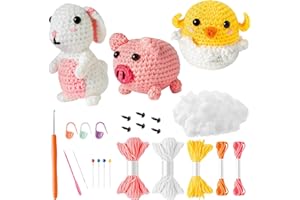 WATINC Set completo per principianti con istruzioni e video fai da te, regalo per adulti e bambini, accessori per lavori a maglia, set per principianti, 20 pezzi