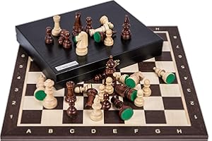 SQUARE GAME Square - Pro Set de Jeu d'échecs no 5 - WENGE Lux - Échiquier Pièces d'échecs - Staunton 5