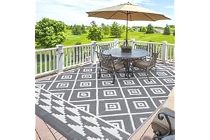 SHACOS Tapis d'extérieur 180x270cm Réversible Plastique Tapis de Pique-Nique Imperméable Tapis de Jardin Pliable Tapis de Sol Camping Car Tapis de Plage Tapis pour Terrasse Barbecue