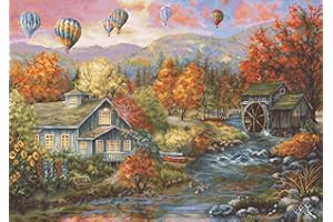 LUCAS luca S Kit de Punto de Cruz, Molino de otoño Creek, Juego de Bordado, Juego de Costura