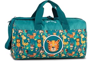 RAGUSA-TRADE Kindertasche Sporttasche Reisetasche Tiger, Jungen Mädchen Kinder, türkis, 38 x 22 x 20 cm, 12 Liter