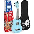 Octopus Crackle soprano ukulele in light blue and white