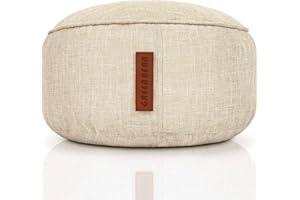 Green Bean© Taburete Puff 25x45cm con Relleno de Perlas de EPS ? Pouf Reposapiés Cojín Asiento Otomana - para niños y Adultos