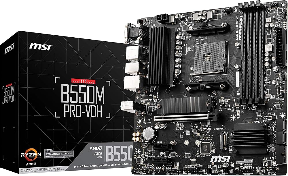 MSI B550M PRO-VDH AM4 DDR4 4400(OC) HDMI DP VGA M.2 USB3.2 MATX Anakart