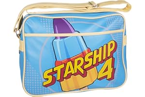 TruffleShuffle Walls Starship 4 Classic Retro Messenger Bag, Blue, Blue