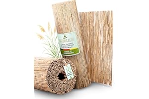‎NATURSACHE Natursache Sichtschutz | Premium Schilfrohrmatte als Sichtschutz Zaun, Blickschutz und Windschutz | Schilfrohr 0,9 x 6 m (HxL) Schilfmatte für Balkon, Terrasse und Garten | natur Sichtschutzstreifen