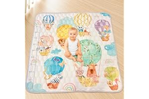 TRENDS BY TWINS Tappeto gioco bambini 127x127cm, Tappeto gioco neonato, Tummy time neonati, regali bambini 1 anno, lista nascita bebè, regalo nascita, tappetone neonate pieghevole. (Design Nuvole)
