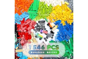 Lekebaby - Juego de bloques de construcción clásicos, 1546 piezas de bloques básicos de construcción con ruedas, juguete STEM creativo compatible con todas las principales marcas
