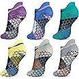 Non Slip Yoga Socks with Grips for Pilates, Ballet, Barre, Barefoot, Hospital Anti Skid Socks for Women and Men