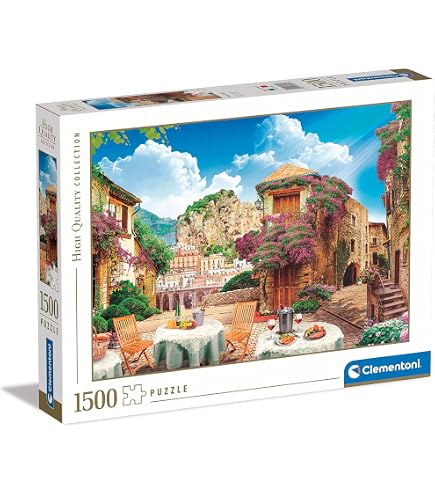Clementoni Puzzle 1000 Pezzi Lago Di Como - Vista Dal Balcone, Poster Incluso, Made In Italy, 70x50cm
