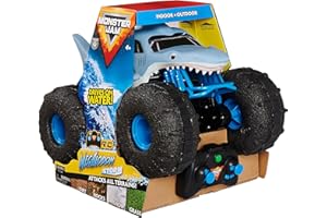Monster Jam Megalodon Storm, RC Truck, Amphibienfahrzeug in Hai-Optik für Land und Wasser, Maßstab 1:15 - kinderleichte Bedienung, ab 4 Jahren