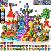 Blocs Magnétiques 200 Pièces Thème Ferme - Cubes 2,5 Cm, Jeu Construction Enfant 4-10 Ans, éducatif Montessori