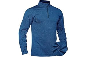 TACVASEN Pullover Herren Langarmshirt Half Zip Fleece Winterpullover Warm Atmungsaktiv Sport Sweatshirt mit Stehkargen