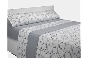 SABANALIA - Juego de sábanas Franela Spring (Disponible en Varios tamaños y Colores), Cama 150, Gris
