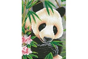 DIAMOND DOTZ Pracht Creatives Hobby DD7-040 – Panda, brillante imagen de diamante para personalizar, aprox. 30 x 40 cm, pintar con diamantes, nueva y creativa tendencia bricolaje.