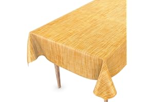 ANRO Mantel de hule lavable, para jardín, 100 x 140 cm, sin dobladillo, aspecto textil, color amarillo, para jardín