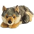 AURORA, 26264, MiYoni Wolf Lying, 11In, Soft Toy,for ages 0+, Brown and Grey