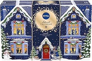 NIVEA Advent Calendar 2024, Women's Gift Set Includes Moisturiser, Face Masks, Lip Balms, Body Cream, Shower Gel, Anti-Perspirant, and More, Complete Skincare Set