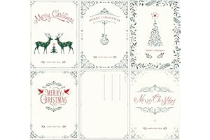 Edition Colibri - Set di 50 Cartoline di Natale "NATALE 2024" (5 motivi x 10 pezzi = 50 pezzi) in stile nostalgico/retrò (11121-25)