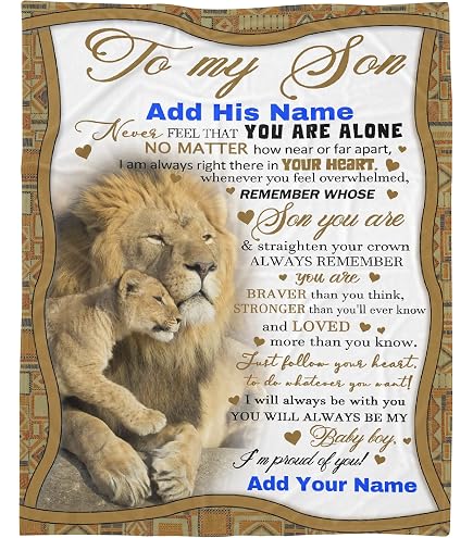 GRAFICA NOCERA Coperta Plaid Personalizzata Per Figlio - Dedica Da Mamma E Papà, Pile 70x100cm, Regalo Emozionale