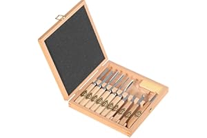 KIRSCHEN Werkzeuge 3441000 | Kerbschnitzsatz im Holzkasten, 11-teilig inkl. Abziehstein