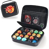 Yosuny Toy Organizer Case Compatible with Bakugan, BakuCores and Fighting Figures, Mini Toy Container Case (20 Pockets, Black