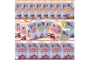 ‎KINGS Kings Wild West Beef Jerky MIX - 6x Original / 9x Honey BBQ / 3x Jalapeno / 4x Steak Strips Trockenfleisch 620g