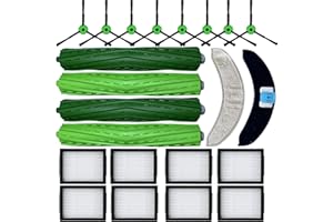 JOYBROS Parti di ricambio accessori specifici per aspirapolvere iRobot Roomba Combo 10 Max J9 J7+/Plus: 2 spazzole laterali in microfibra, 8 filtri X8, spazzole a rullo X8